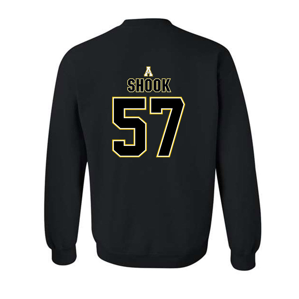 App State - NCAA Football : Austin Shook - Black Replica Sweatshirt