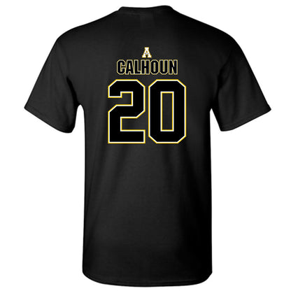 App State - NCAA Football : Jaylon Calhoun - Black Replica Shersey Short Sleeve T-Shirt