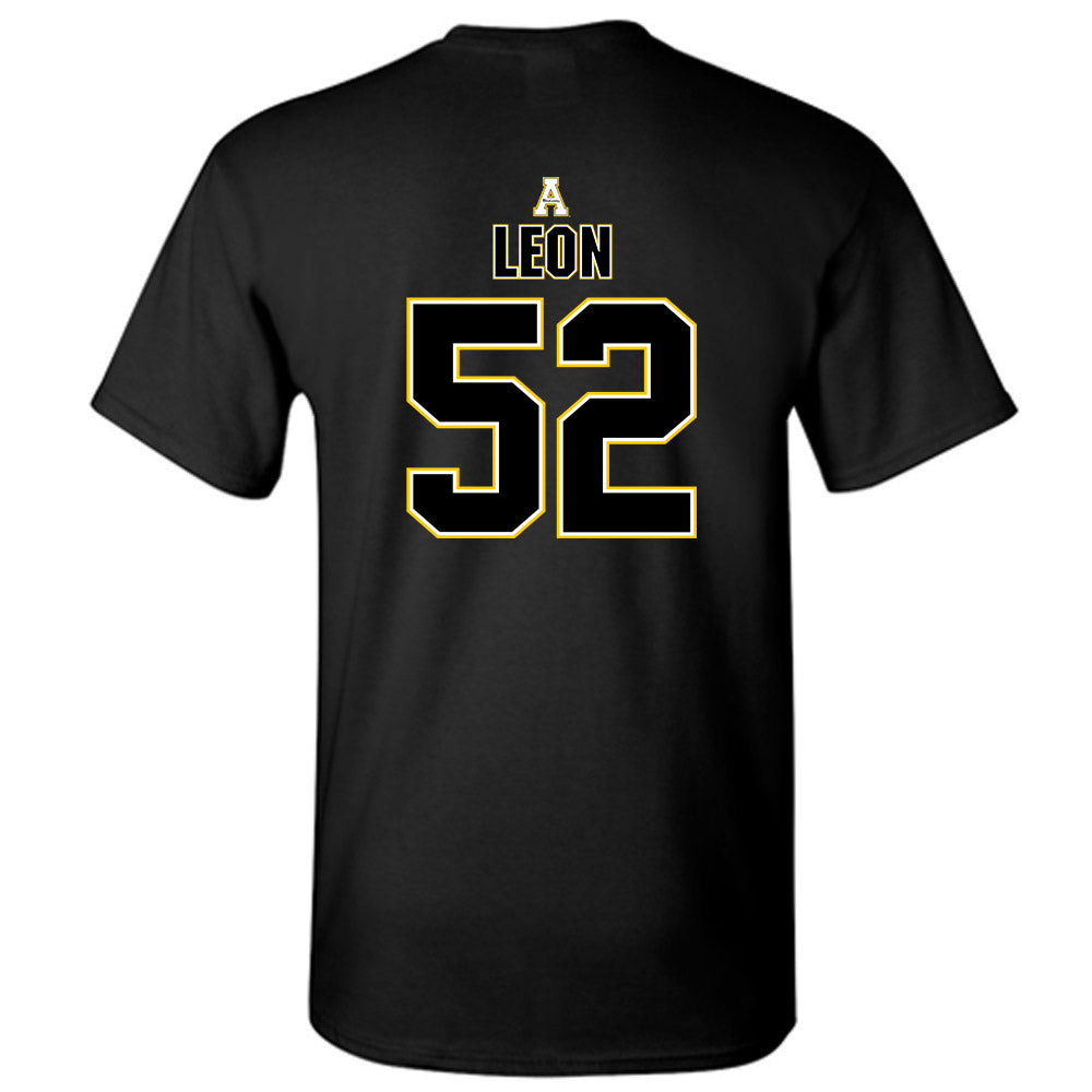 App State - NCAA Football : Orlando Leon - Black Replica Short Sleeve T-Shirt