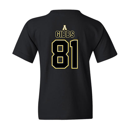 App State - NCAA Football : Miller Gibbs - Black Replica Shersey Youth T-Shirt