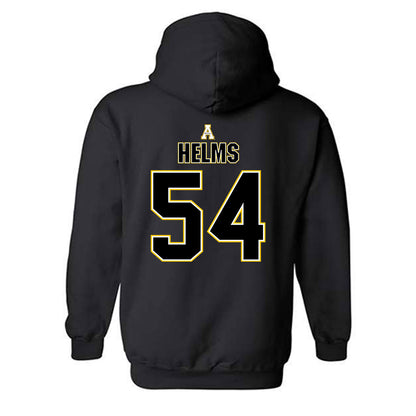App State - NCAA Football : Isaiah Helms - Black Replica Shersey Hooded Sweatshirt