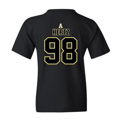 App State - NCAA Football : Jason Hertz - Black Replica Youth T-Shirt