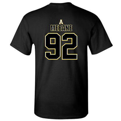 App State - NCAA Football : AJ Mebane - Black Replica Shersey Short Sleeve T-Shirt