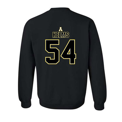 App State - NCAA Football : Isaiah Helms - Black Replica Shersey Sweatshirt