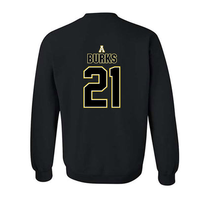 App State - NCAA Football : DJ Burks - Black Replica Shersey Sweatshirt