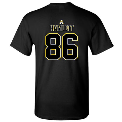 App State - NCAA Football : Kanen Hamlett - Black Replica Shersey Short Sleeve T-Shirt