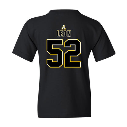 App State - NCAA Football : Orlando Leon - Black Replica Youth T-Shirt