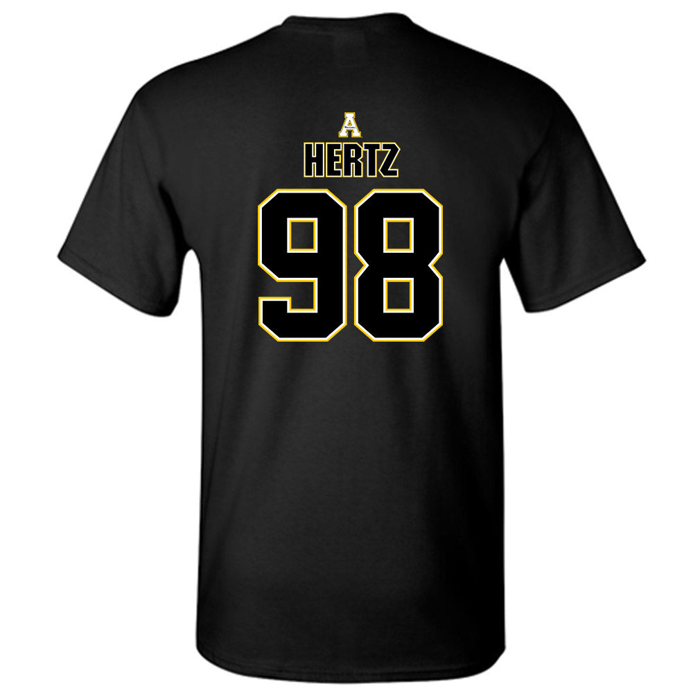 App State - NCAA Football : Jason Hertz - Black Replica Short Sleeve T-Shirt