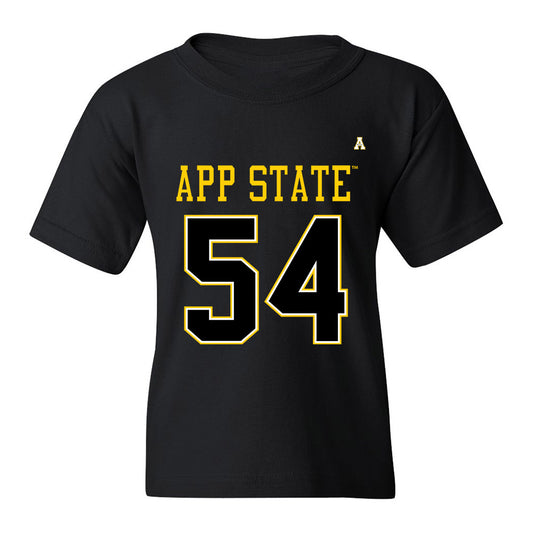 App State - NCAA Football : Isaiah Helms - Black Replica Shersey Youth T-Shirt