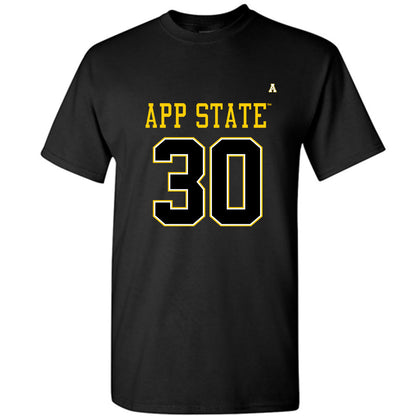 App State - NCAA Football : Carter Greene - Black Replica Shersey Short Sleeve T-Shirt