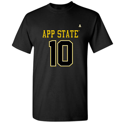 App State - NCAA Football : Zahn Coakley - Black Replica Short Sleeve T-Shirt