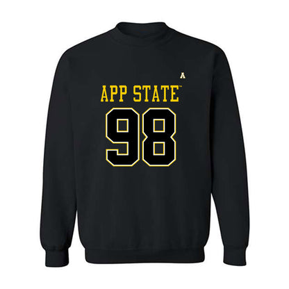 App State - NCAA Football : Jason Hertz - Black Replica Sweatshirt