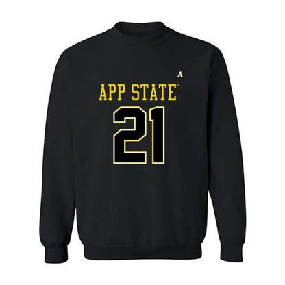 App State - NCAA Football : DJ Burks - Black Replica Shersey Sweatshirt