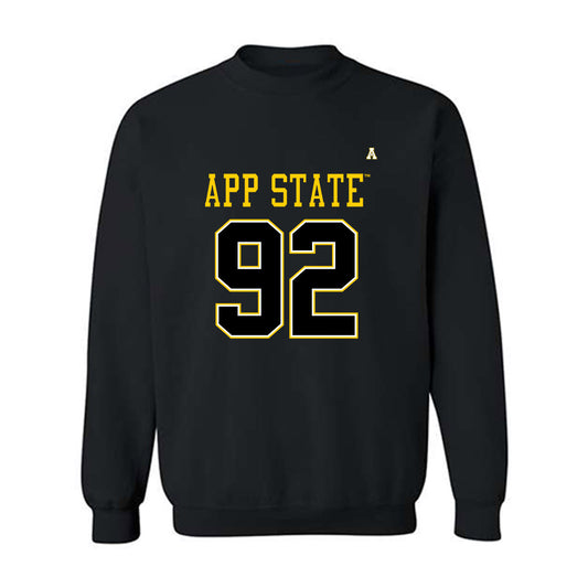 App State - NCAA Football : AJ Mebane - Black Replica Shersey Sweatshirt
