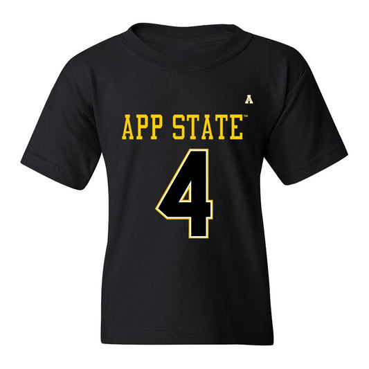 App State - NCAA Football : Joey Aguilar - Black Replica Shersey Youth T-Shirt