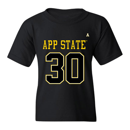 App State - NCAA Football : Carter Greene - Black Replica Shersey Youth T-Shirt