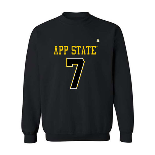 App State - NCAA Football : Anderson Castle - Black Replica Shersey Sweatshirt