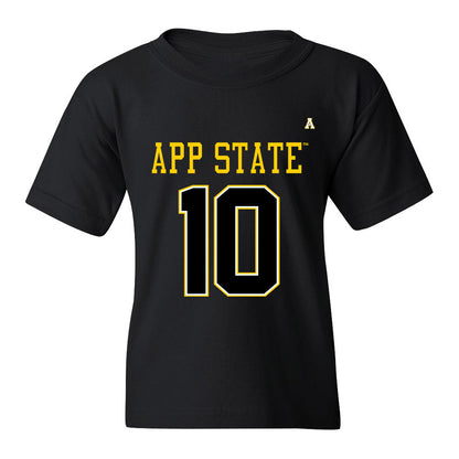 App State - NCAA Football : Zahn Coakley - Black Replica Youth T-Shirt