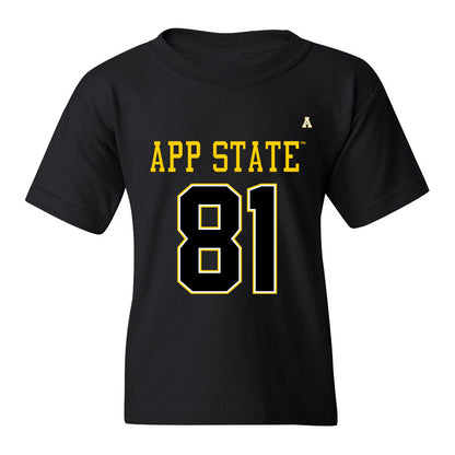 App State - NCAA Football : Miller Gibbs - Black Replica Shersey Youth T-Shirt