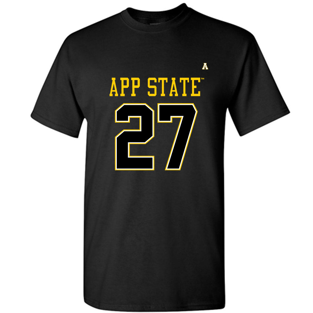 App State - NCAA Football : Ronald Clarke - Black Replica Shersey Short Sleeve T-Shirt