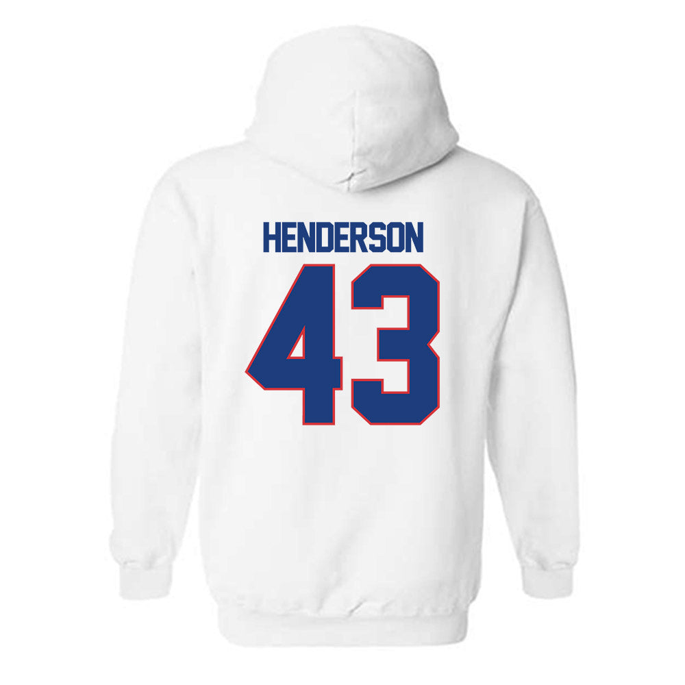 LA Tech - NCAA Football : Drew Henderson - White Replica Shersey Hooded Sweatshirt
