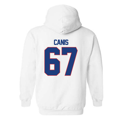 LA Tech - NCAA Football : Brett Canis - White Replica Shersey Hooded Sweatshirt