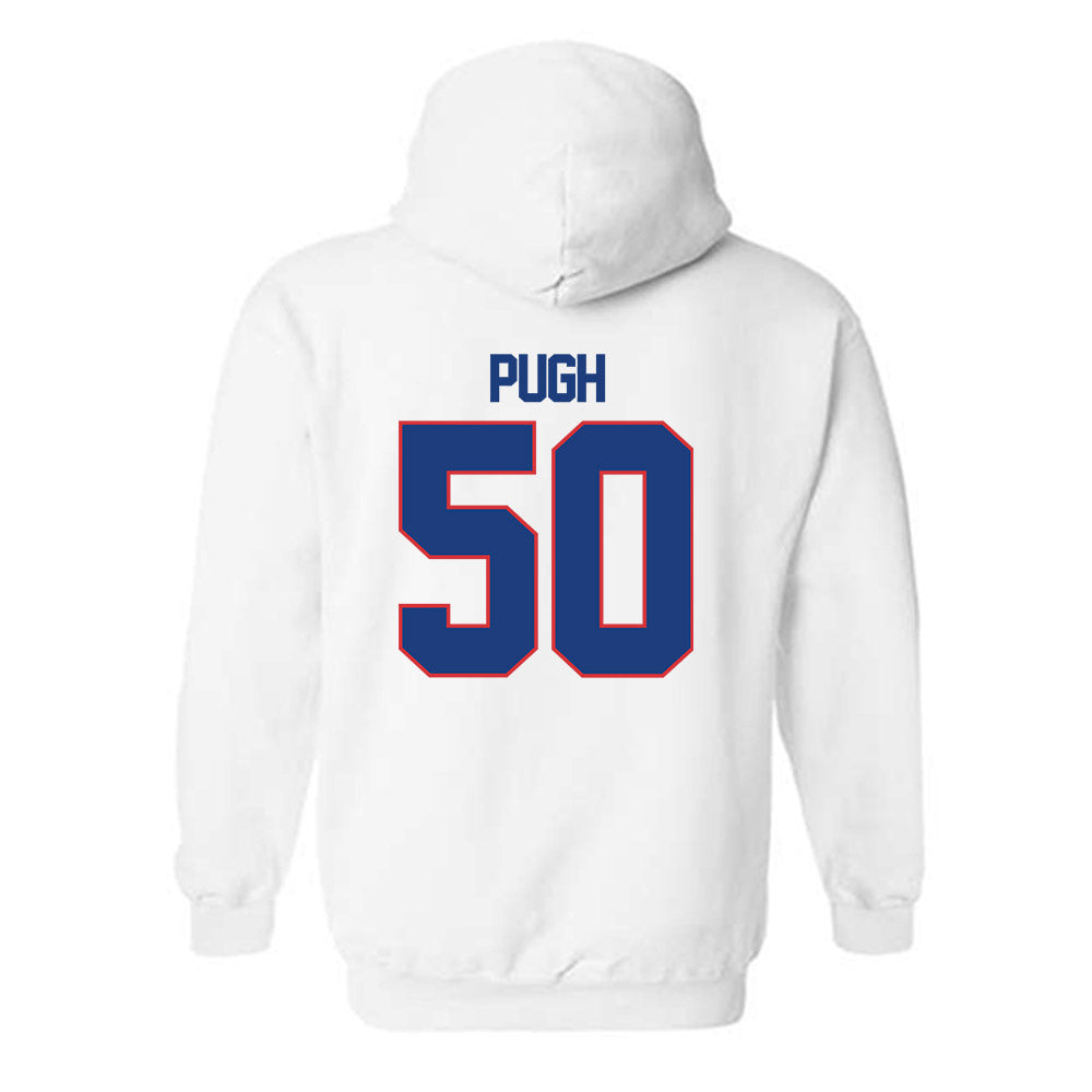 LA Tech - NCAA Football : Gabe Pugh - White Replica Shersey Hooded Sweatshirt