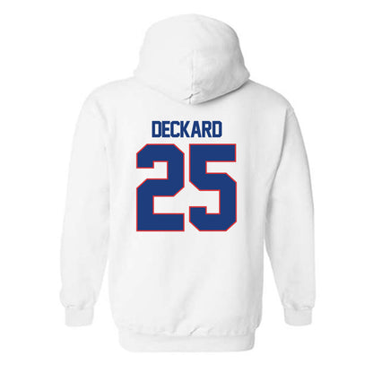 LA Tech - NCAA Football : Colton Deckard - White Replica Shersey Hooded Sweatshirt