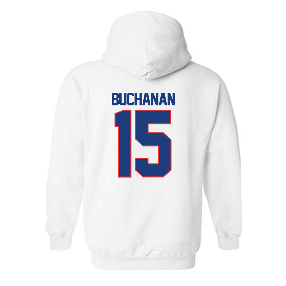 LA Tech - NCAA Football : Buck Buchanan - White Replica Shersey Hooded Sweatshirt
