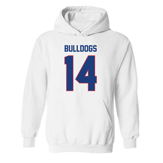 LA Tech - NCAA Football : Cameron Hill - White Replica Shersey Hooded Sweatshirt