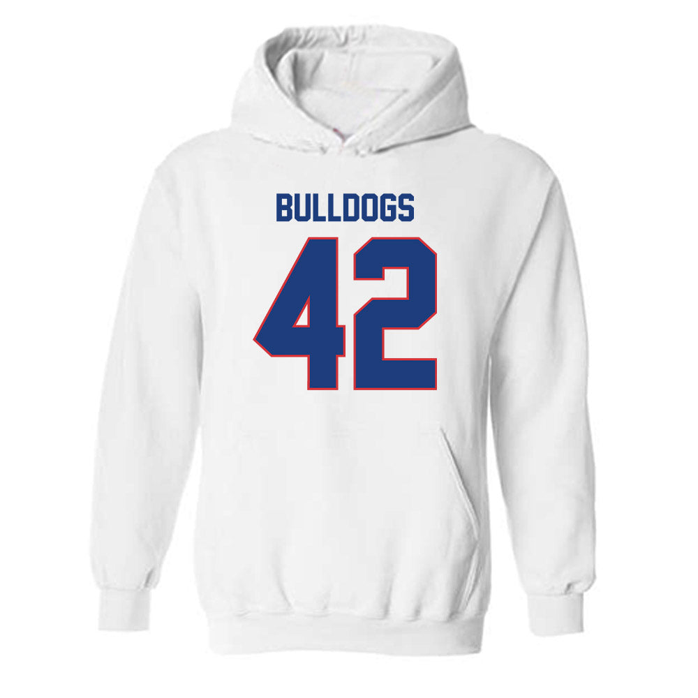 LA Tech - NCAA Football : Dyson Fields - White Replica Shersey Hooded Sweatshirt