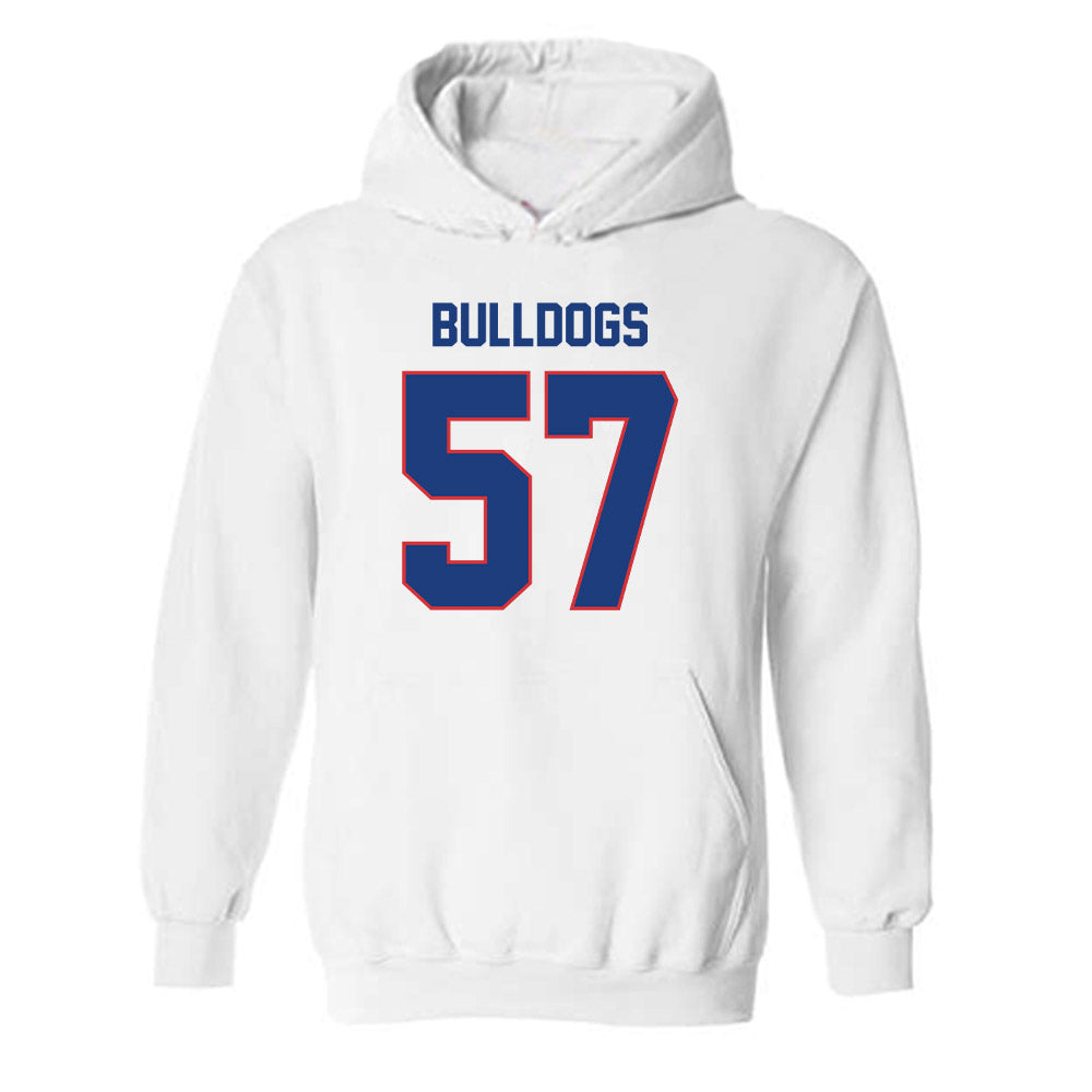 LA Tech - NCAA Football : Jadon Smith - White Replica Shersey Hooded Sweatshirt