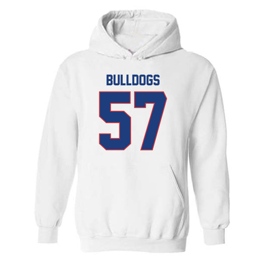 LA Tech - NCAA Football : Jadon Smith - White Replica Shersey Hooded Sweatshirt