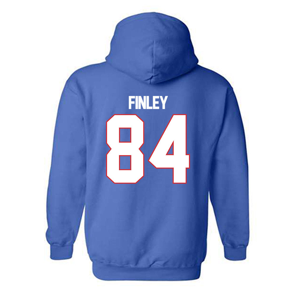 LA Tech - NCAA Football : Elliott Finley - Royal Replica Shersey Hooded Sweatshirt