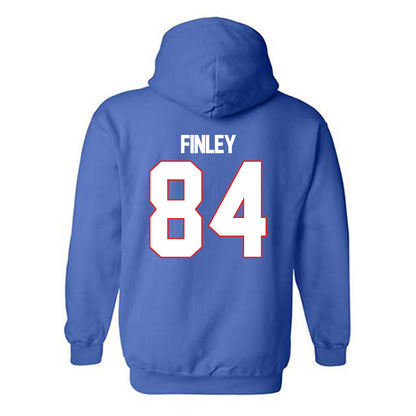 LA Tech - NCAA Football : Elliott Finley - Royal Replica Shersey Hooded Sweatshirt