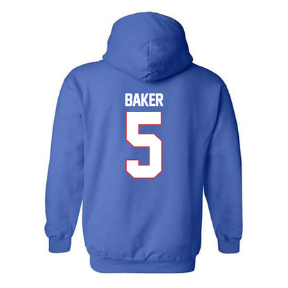 LA Tech - NCAA Football : Blake Baker - Royal Replica Shersey Hooded Sweatshirt