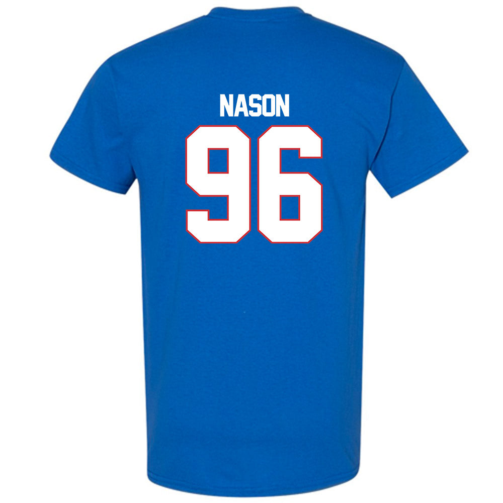 LA Tech - NCAA Football : Zion Nason - Royal Replica Shersey Short Sleeve T-Shirt