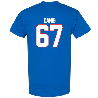 LA Tech - NCAA Football : Brett Canis - Royal Replica Shersey Short Sleeve T-Shirt