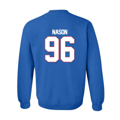 LA Tech - NCAA Football : Zion Nason - Royal Replica Shersey Sweatshirt