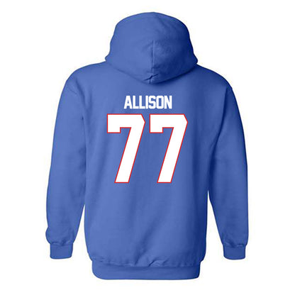 LA Tech - NCAA Football : Keystone Allison - Royal Replica Shersey Hooded Sweatshirt