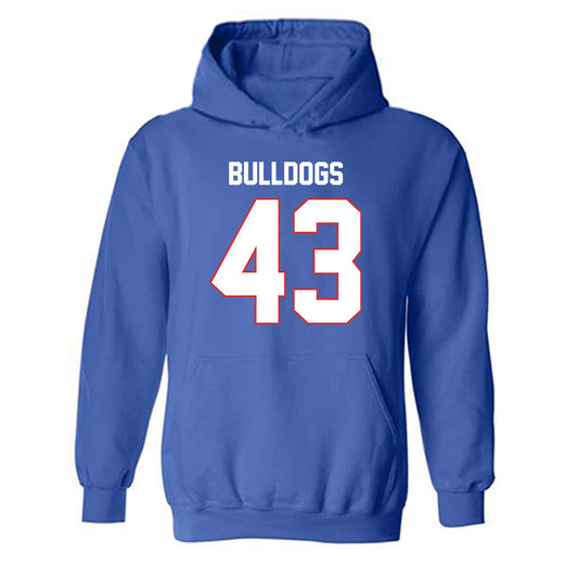 LA Tech - NCAA Football : Drew Henderson - Royal Replica Shersey Hooded Sweatshirt