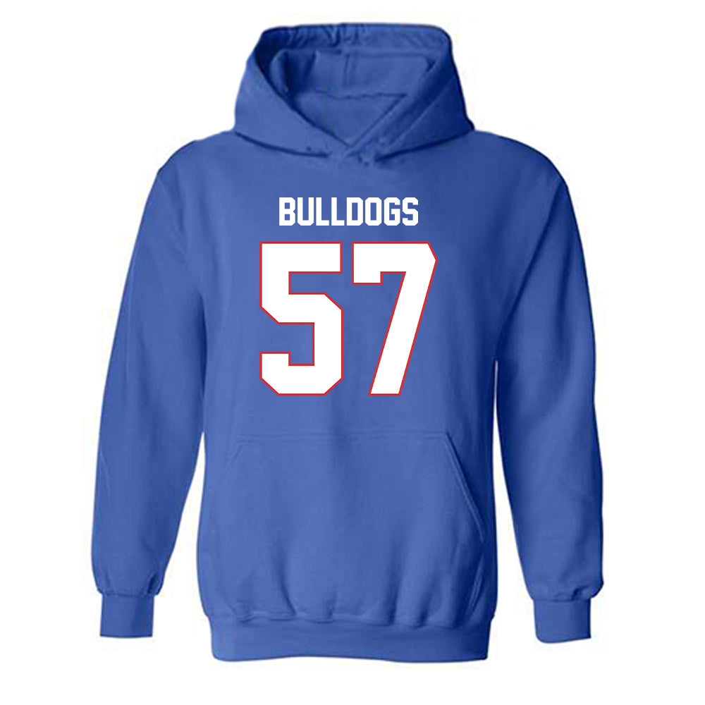 LA Tech - NCAA Football : Jadon Smith - Royal Replica Shersey Hooded Sweatshirt