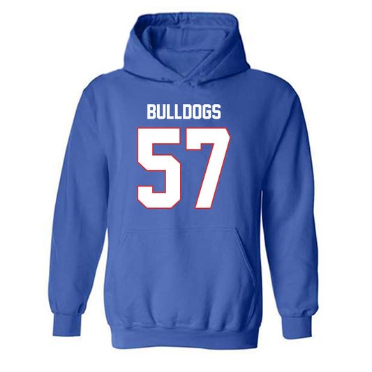 LA Tech - NCAA Football : Jadon Smith - Royal Replica Shersey Hooded Sweatshirt