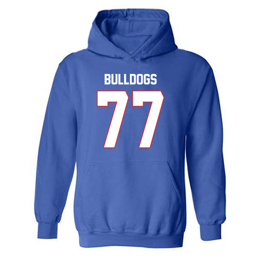 LA Tech - NCAA Football : Keystone Allison - Royal Replica Shersey Hooded Sweatshirt