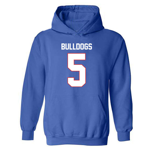 LA Tech - NCAA Football : Blake Baker - Royal Replica Shersey Hooded Sweatshirt