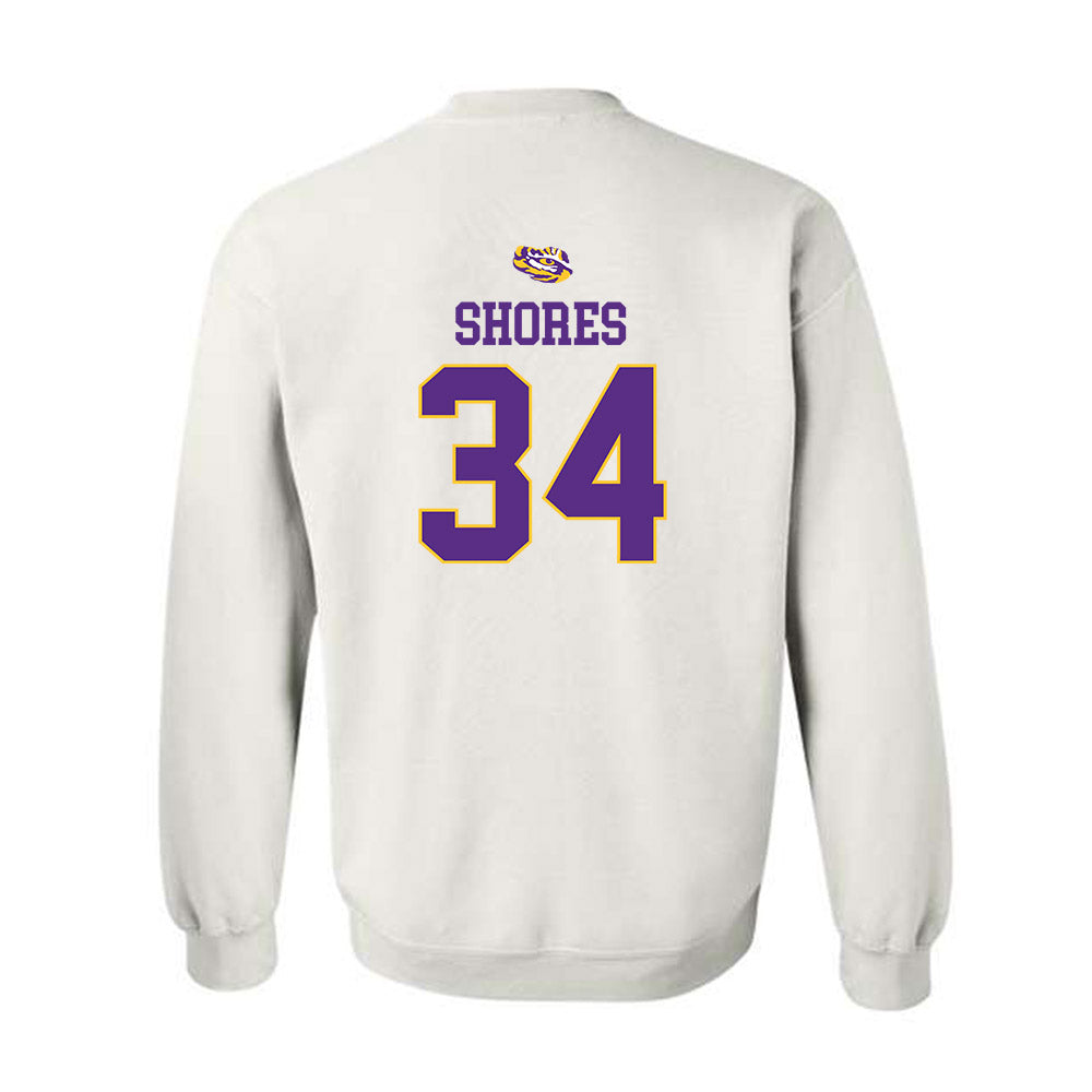 LSU - NCAA Baseball : Chase Shores - Crewneck Sweatshirt Replica Shersey