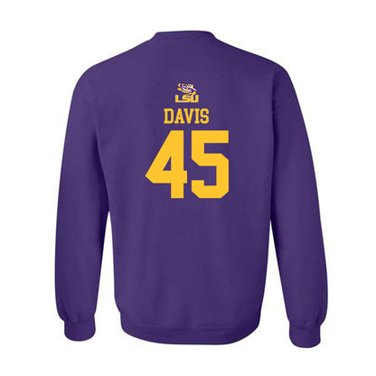 LSU - NCAA Football : Jake Davis - Crewneck Sweatshirt Replica Shersey