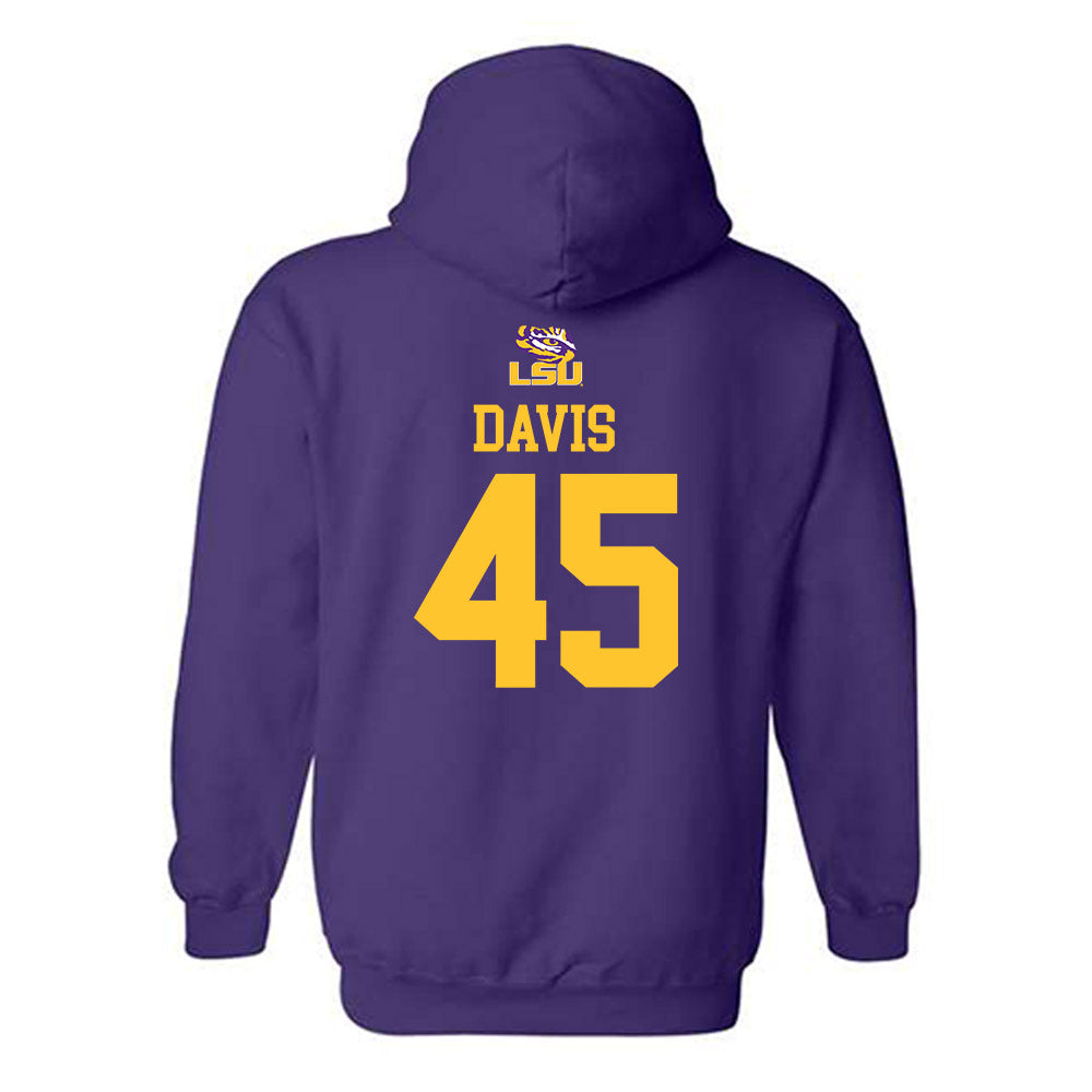 LSU - NCAA Football : Jake Davis - Hooded Sweatshirt Replica Shersey