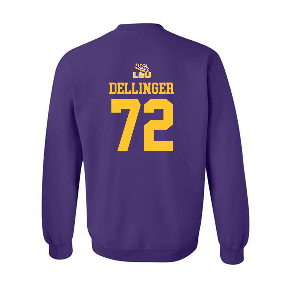 LSU - NCAA Football : Garrett Dellinger - Replica Shersey Sweatshirt