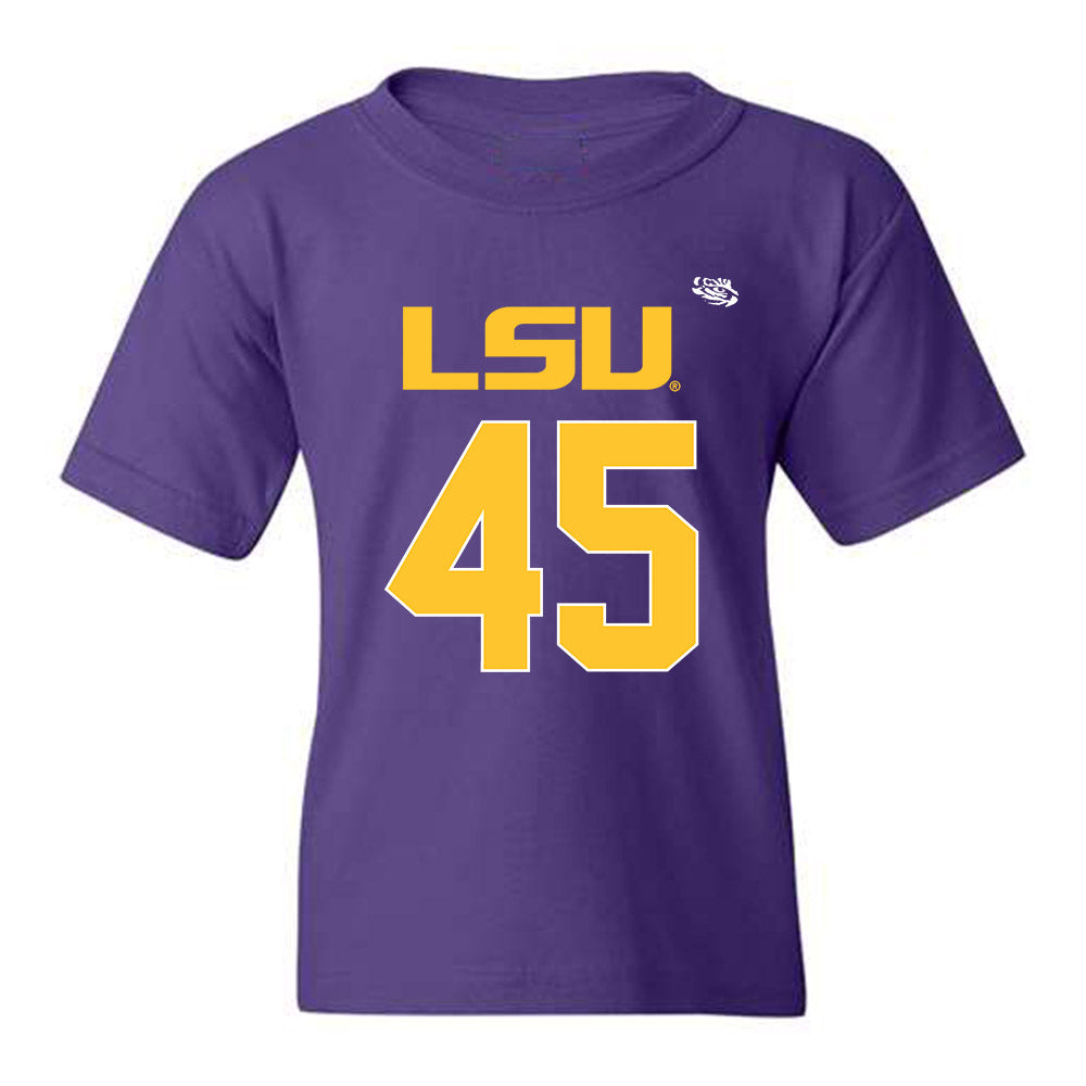 LSU - NCAA Football : Jake Davis - Youth T-Shirt Replica Shersey